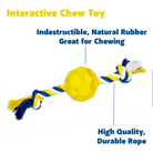 Rubber Soccer Ball Chew Toy with Tug Rope  -- Great for Active Dogs - Life's Fun Treasures