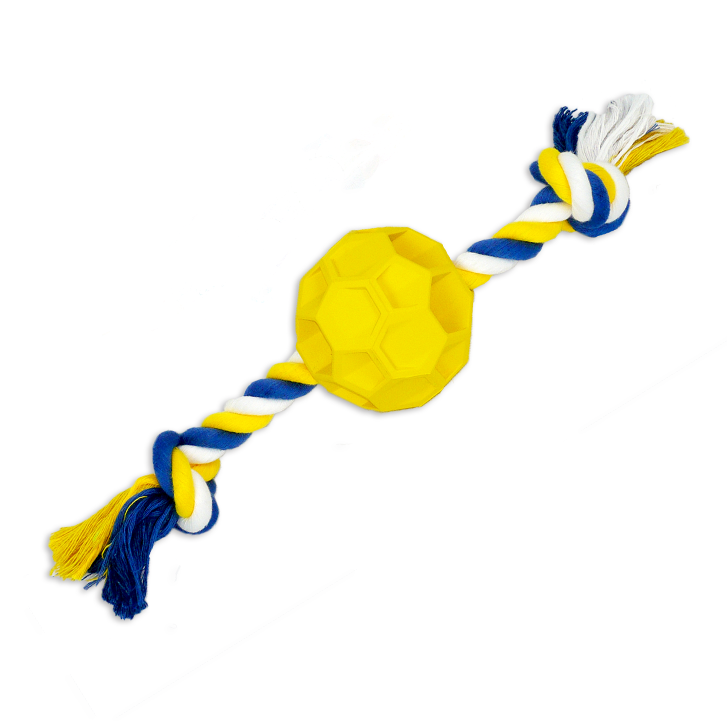 Rubber Soccer Ball Chew Toy with Tug Rope  -- Great for Active Dogs - Life's Fun Treasures