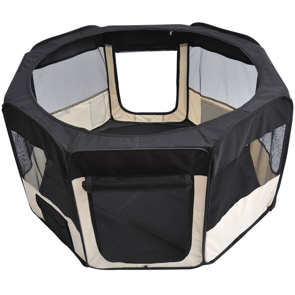 PawHut 49.2-inch Soft Pet Playpen Folding Tent Kennel Puppy Cat Dog - Life's Fun Treasures