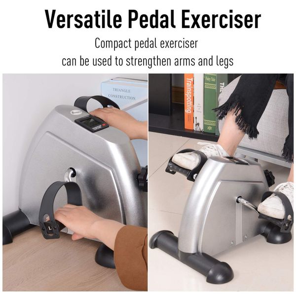 Soozier Pedal Exerciser Portable Mini Bike Indoor Cycle Fitness Arm - Life's Fun Treasures