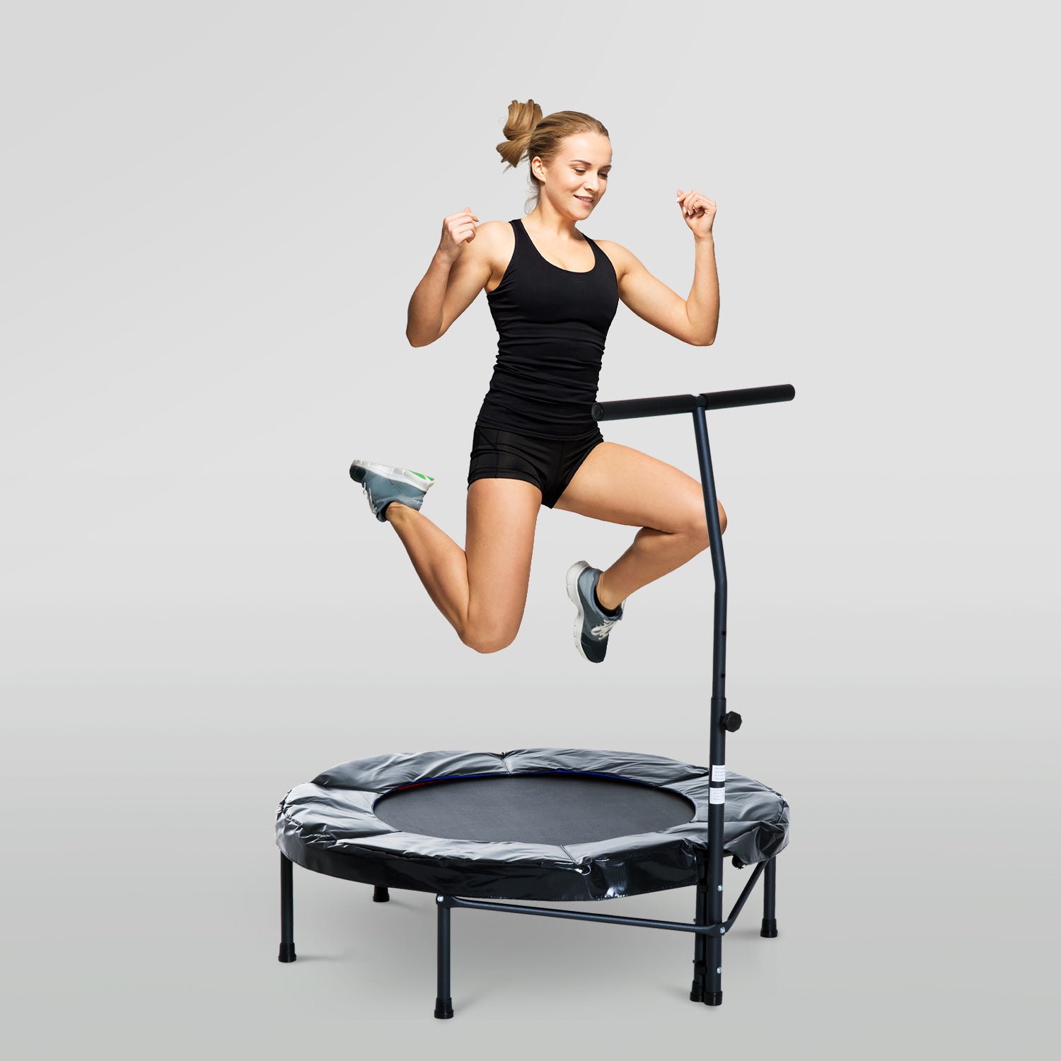Soozier 40 Inch Mini Exercise Trampoline Indoor Fitness Rebounder w/ - Life's Fun Treasures