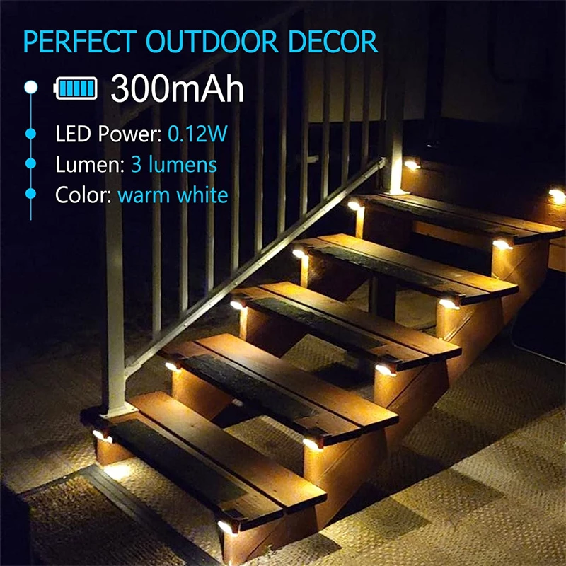 Solar Deck Lights LED Waterproof Outdoor Solar Powered LED Step Light - Life's Fun Treasures