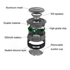 Mini Portable Waterproof Bluetooth Speaker with Suction Cup - Life's Fun Treasures