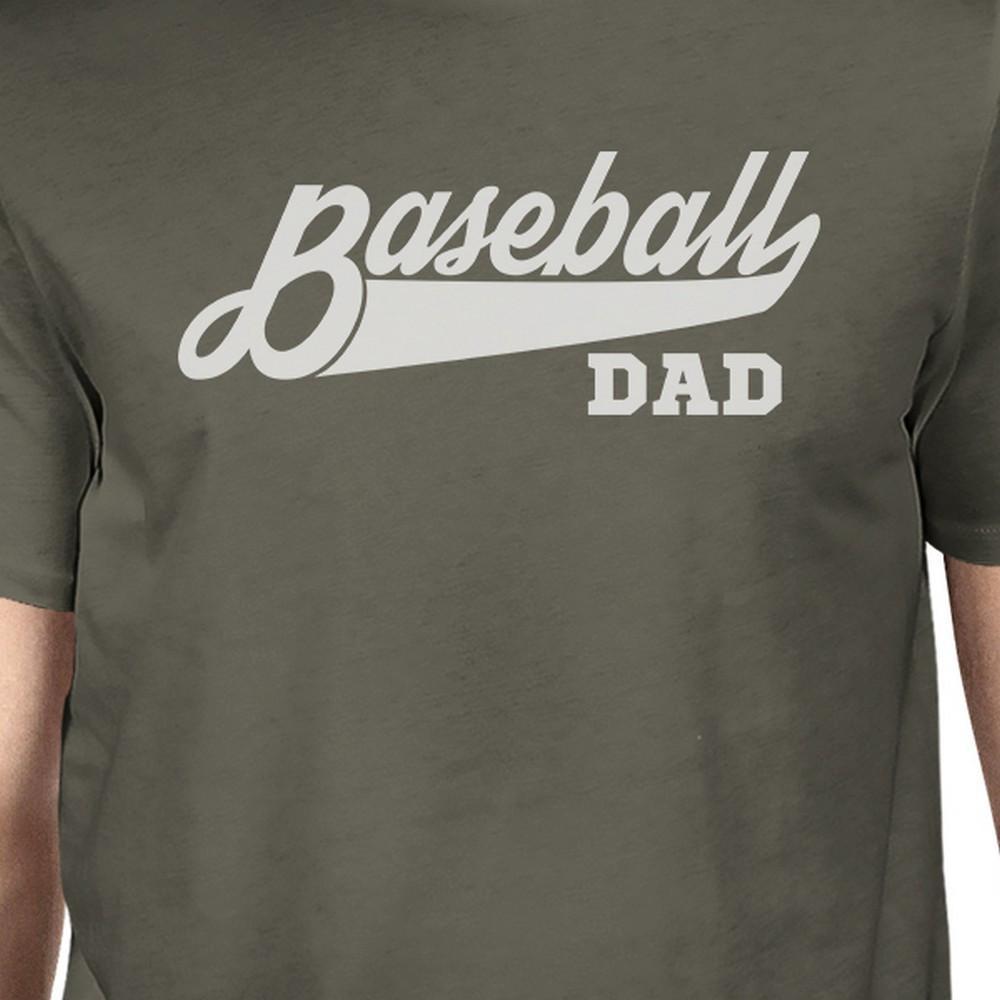 Baseball Dad Men's Dark Gray Cotton Shirt Funny - Life's Fun Treasures