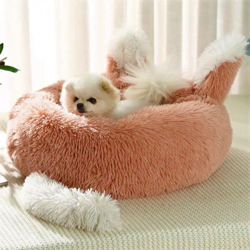 Fast Shipping Plush Pet Bed with Ears and Tail for Cats and Small Dogs - Life's Fun Treasures