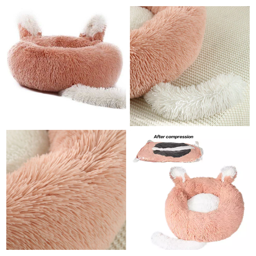 Fast Shipping Plush Pet Bed with Ears and Tail for Cats and Small Dogs - Life's Fun Treasures