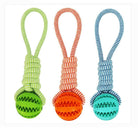 Durable Rubber Ball Chew Toy with Cotton Rope - Life's Fun Treasures