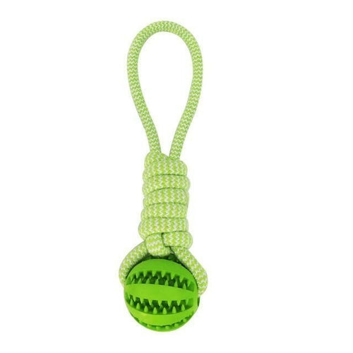 Durable Rubber Ball Chew Toy with Cotton Rope - Life's Fun Treasures