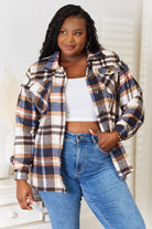 Double Take Plaid Button Front Shirt Jacket with Breast Pockets - Life's Fun Treasures