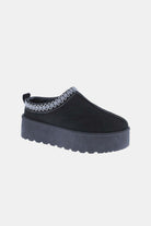 Weeboo Platform Embroidered Trim Slip-On Boots - Life's Fun Treasures