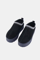 Weeboo Platform Embroidered Trim Slip-On Boots - Life's Fun Treasures