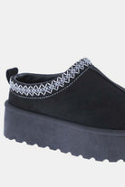 Weeboo Platform Embroidered Trim Slip-On Boots - Life's Fun Treasures