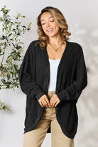 Basic Bae Full Size Ribbed Cocoon Cardigan - Life's Fun Treasures