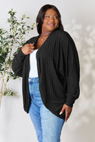 Basic Bae Full Size Ribbed Cocoon Cardigan - Life's Fun Treasures