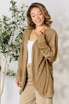 Basic Bae Full Size Ribbed Cocoon Cardigan - Life's Fun Treasures