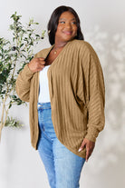 Basic Bae Full Size Ribbed Cocoon Cardigan - Life's Fun Treasures