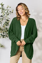 Basic Bae Full Size Ribbed Cocoon Cardigan - Life's Fun Treasures