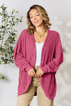 Basic Bae Full Size Ribbed Cocoon Cardigan - Life's Fun Treasures