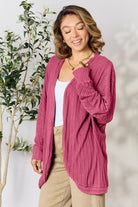 Basic Bae Full Size Ribbed Cocoon Cardigan - Life's Fun Treasures