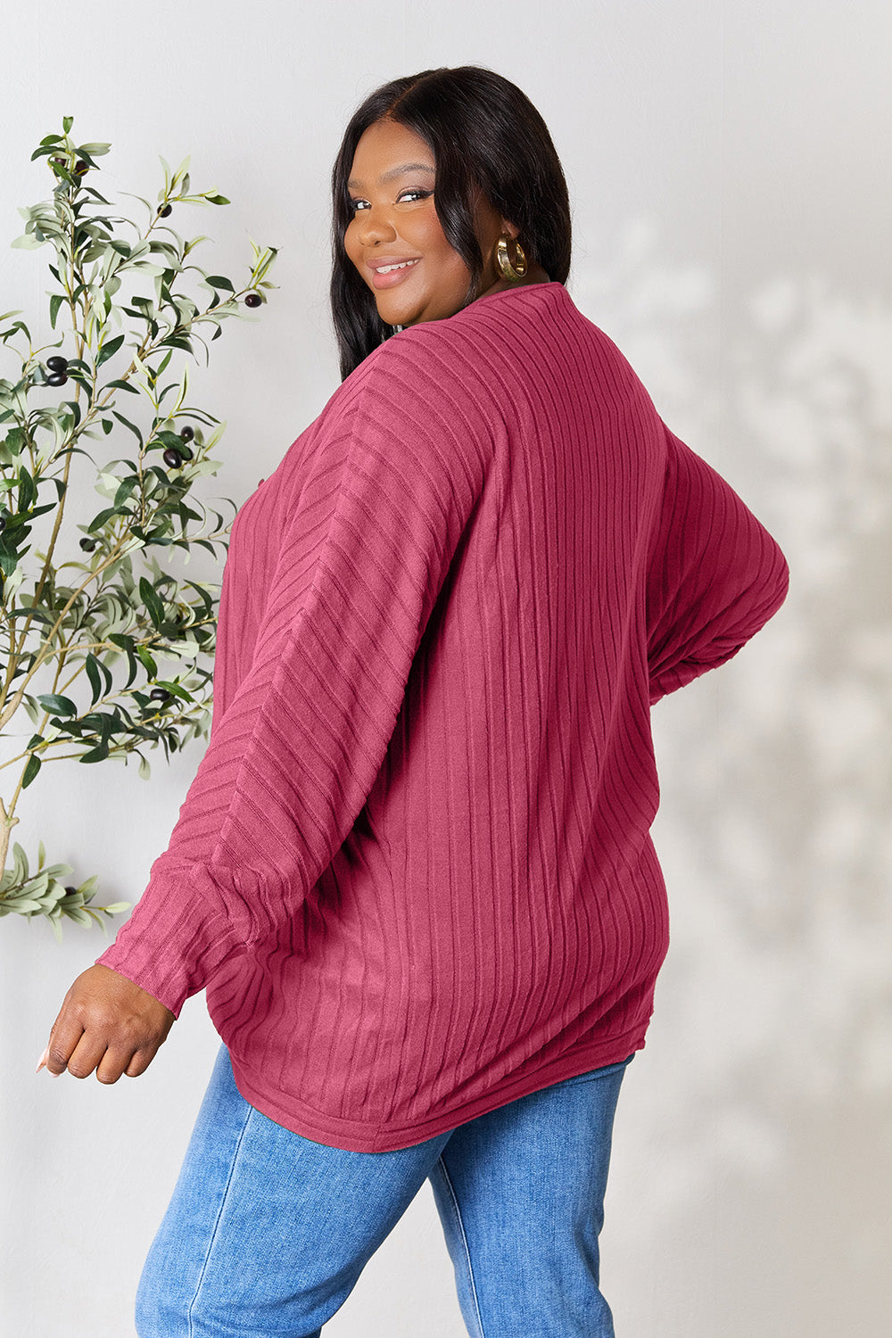Basic Bae Full Size Ribbed Cocoon Cardigan - Life's Fun Treasures