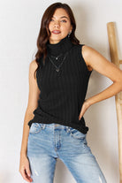 Basic Bae Full Size Ribbed Turtleneck Tank - Life's Fun Treasures