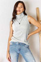 Basic Bae Full Size Ribbed Turtleneck Tank - Life's Fun Treasures