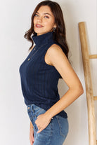 Basic Bae Full Size Ribbed Turtleneck Tank - Life's Fun Treasures