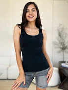 Basic Bae Full Size Square Neck Wide Strap Tank - Life's Fun Treasures