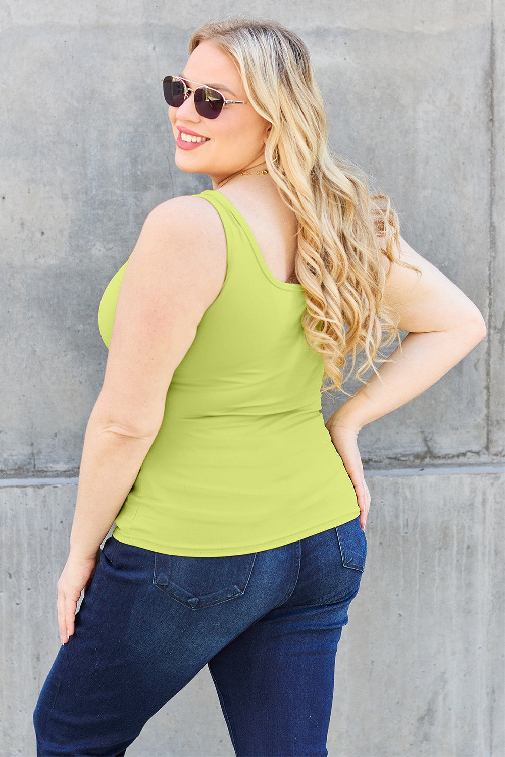 Basic Bae Full Size Square Neck Wide Strap Tank - Life's Fun Treasures