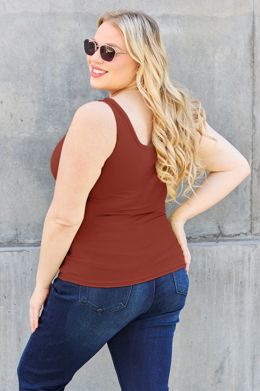 Basic Bae Full Size Square Neck Wide Strap Tank - Life's Fun Treasures