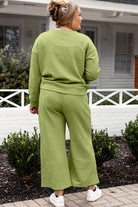 Double Take Full Size Textured Long Sleeve Top and Drawstring Pants Set - Life's Fun Treasures