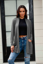Basic Bae Full Size Open Front Long Sleeve Cardigan with Pockets - Life's Fun Treasures