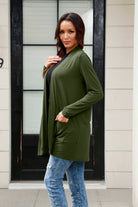 Basic Bae Full Size Open Front Long Sleeve Cardigan with Pockets - Life's Fun Treasures