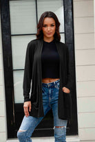 Basic Bae Full Size Open Front Long Sleeve Cardigan with Pockets - Life's Fun Treasures
