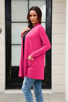 Basic Bae Full Size Open Front Long Sleeve Cardigan with Pockets - Life's Fun Treasures