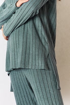Basic Bae Full Size Ribbed Round Neck High-Low Slit Top and Pants Set - Life's Fun Treasures