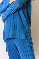 Basic Bae Full Size Ribbed Round Neck High-Low Slit Top and Pants Set - Life's Fun Treasures
