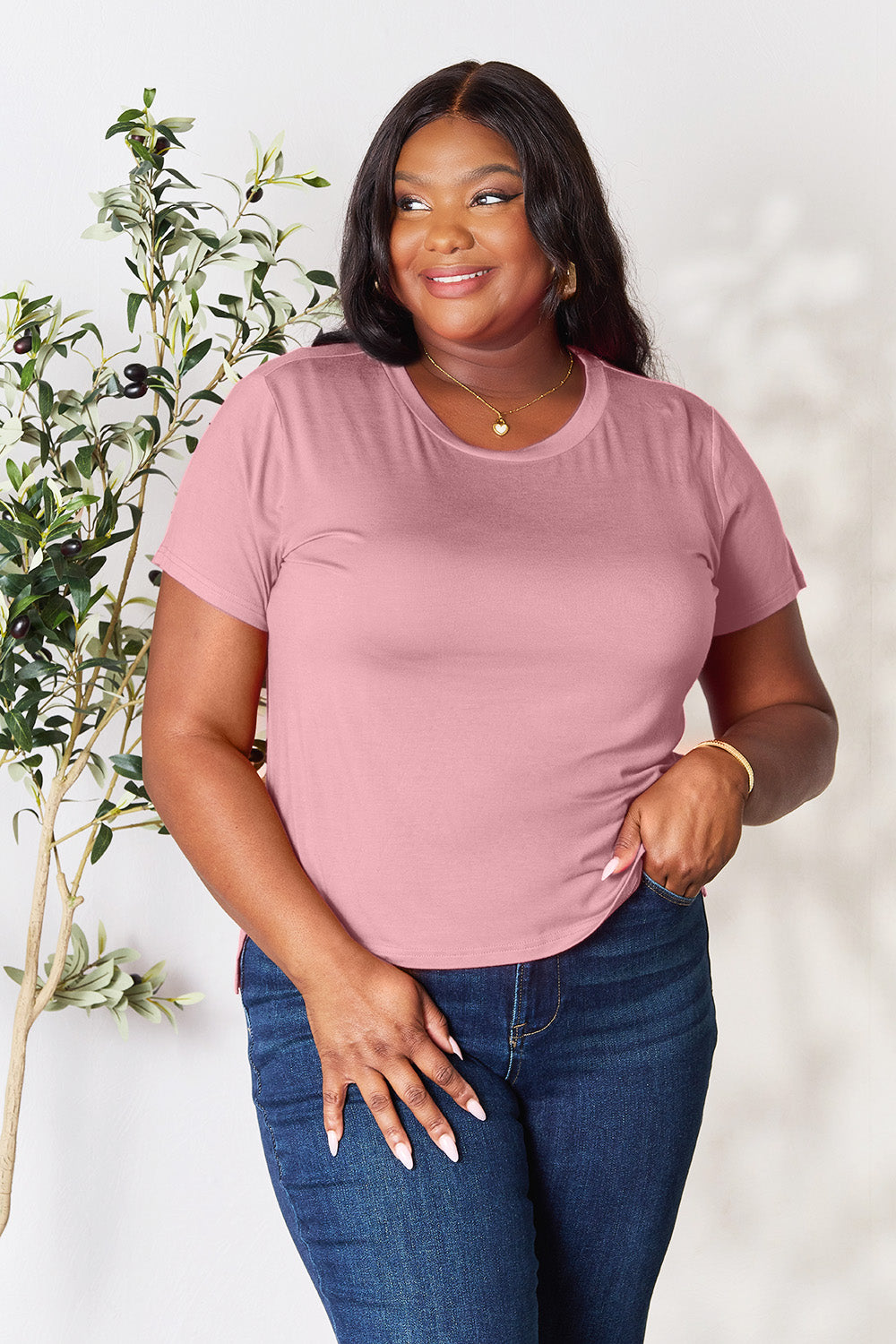 Basic Bae Full Size Round Neck Short Sleeve T-Shirt - Life's Fun Treasures