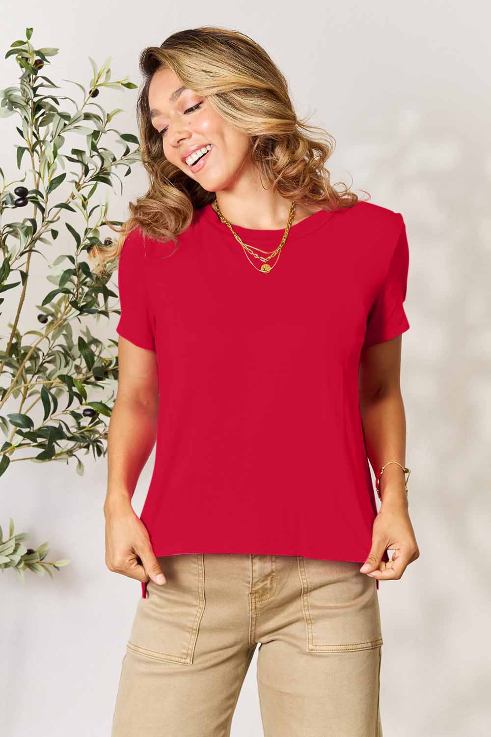 Basic Bae Full Size Round Neck Short Sleeve T-Shirt - Life's Fun Treasures