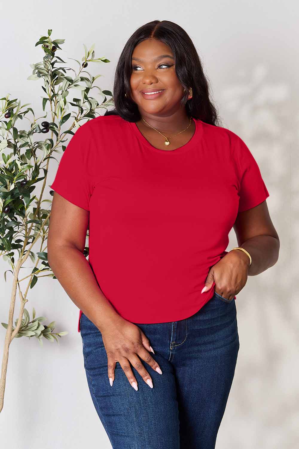 Basic Bae Full Size Round Neck Short Sleeve T-Shirt - Life's Fun Treasures