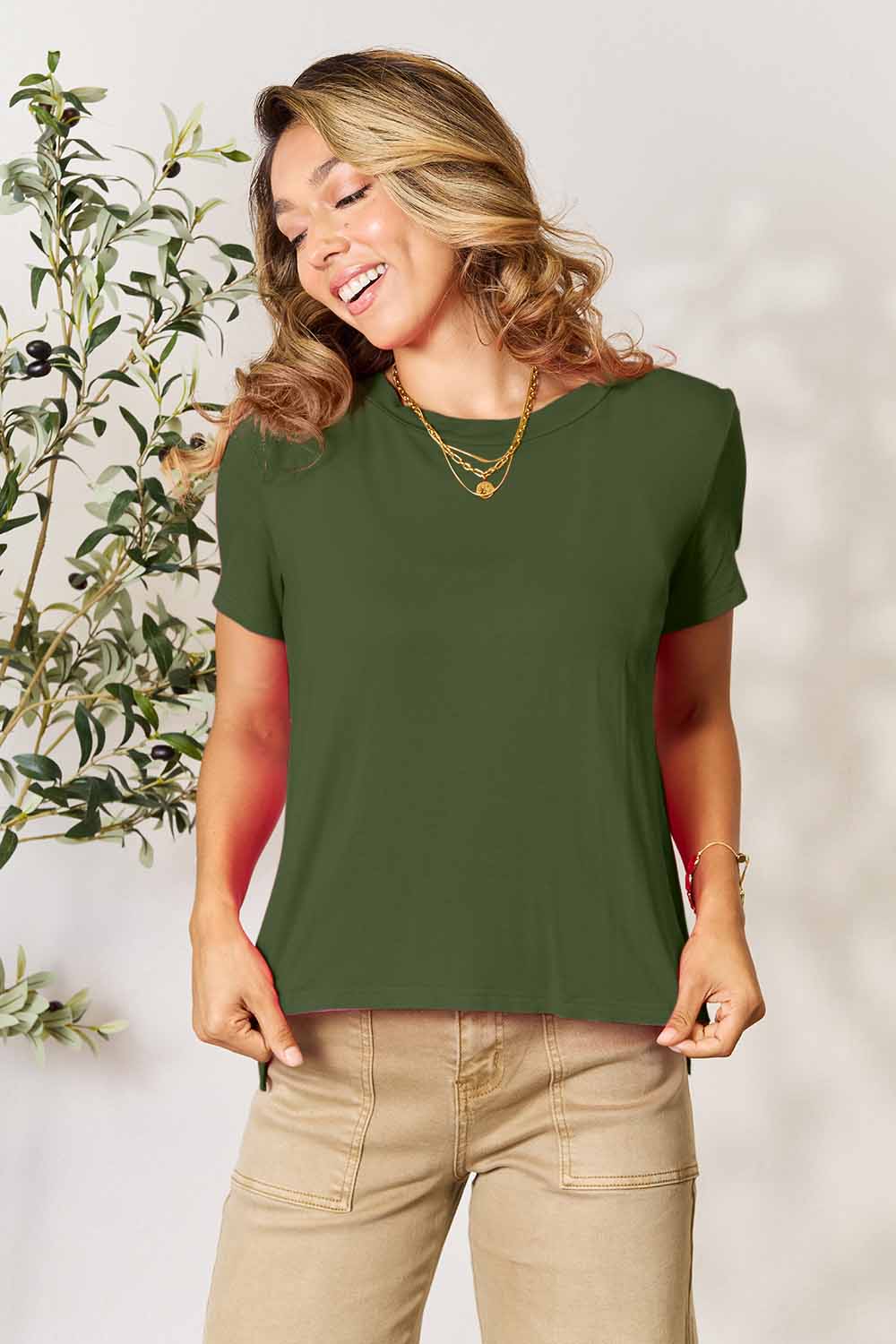 Basic Bae Full Size Round Neck Short Sleeve T-Shirt - Life's Fun Treasures