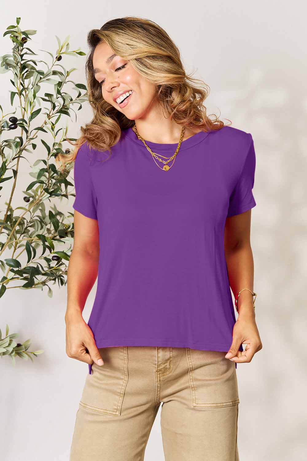 Basic Bae Full Size Round Neck Short Sleeve T-Shirt - Life's Fun Treasures