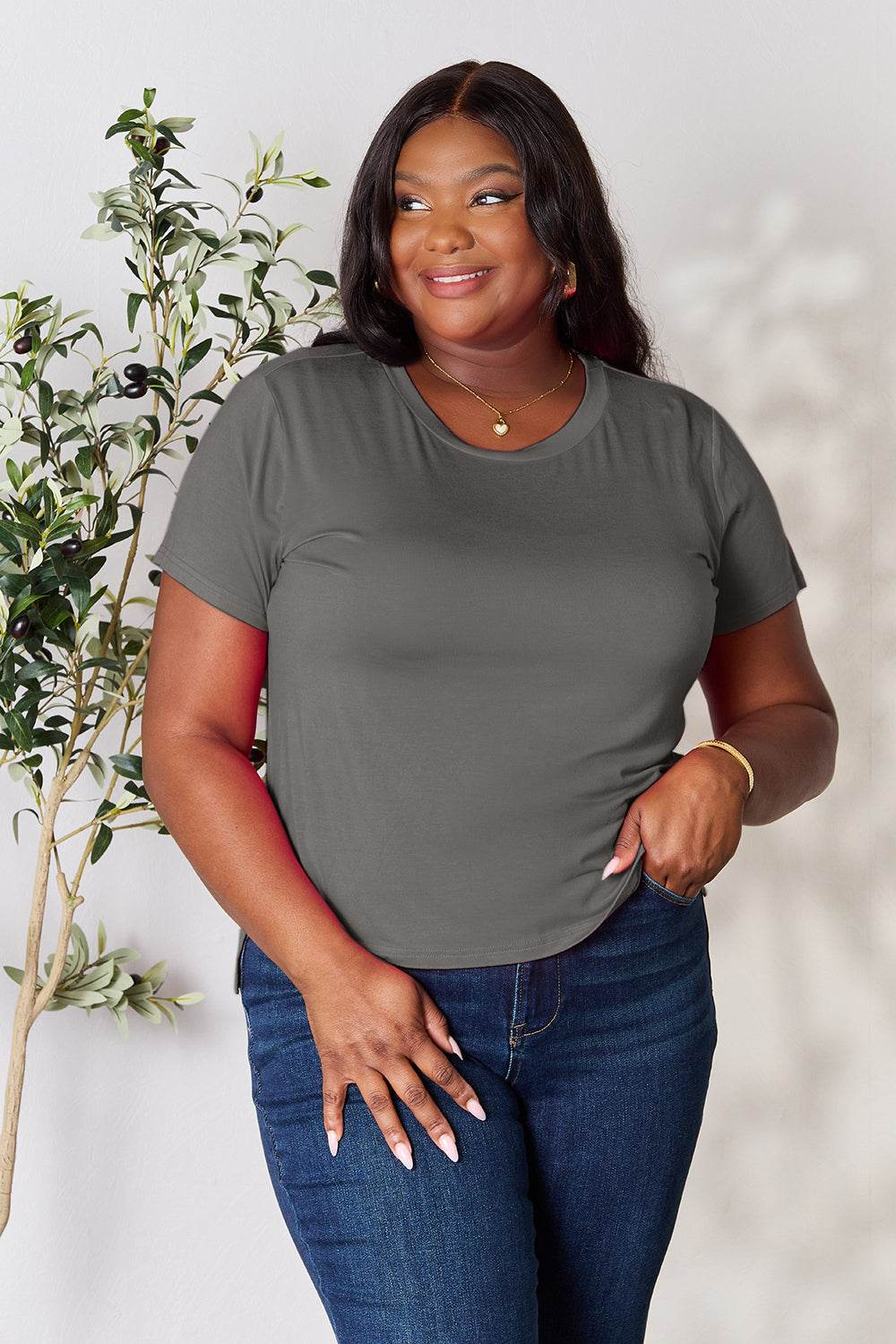 Basic Bae Full Size Round Neck Short Sleeve T-Shirt - Life's Fun Treasures