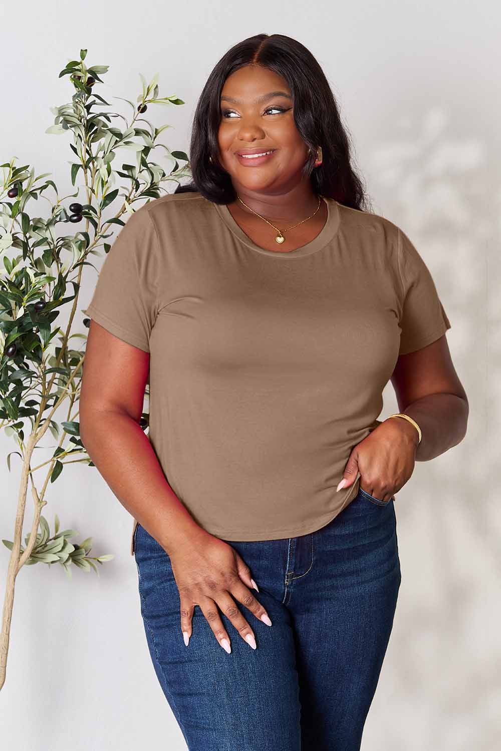 Basic Bae Full Size Round Neck Short Sleeve T-Shirt - Life's Fun Treasures