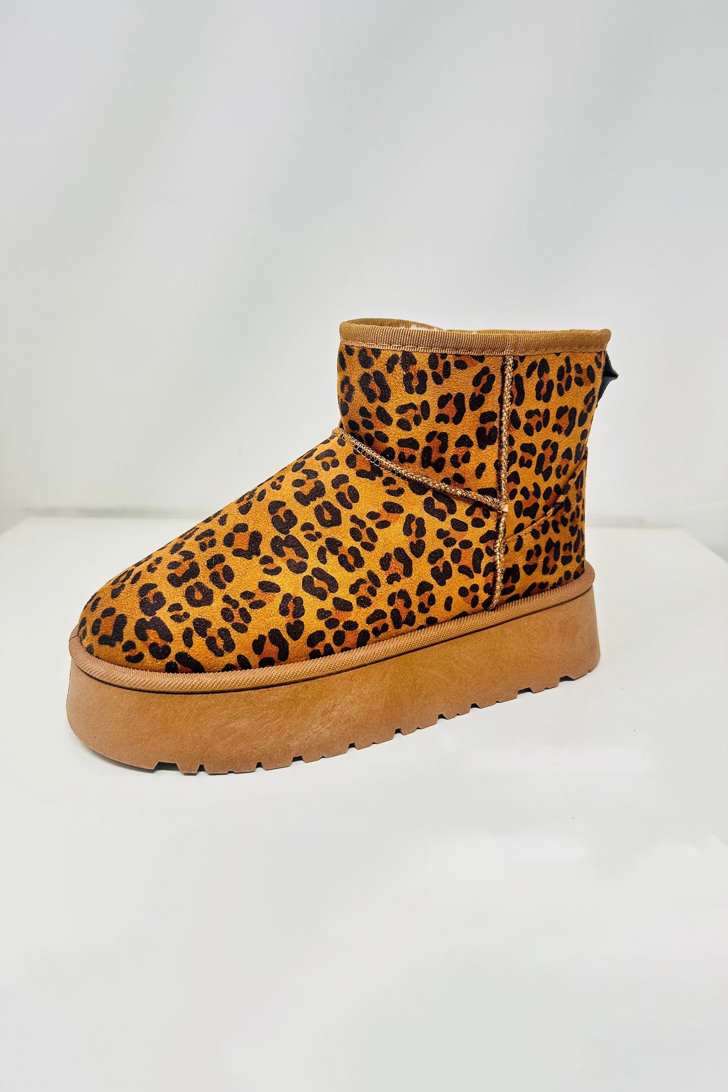 WILD DIVA Thermal Furry Leopard Platform Booties - Life's Fun Treasures