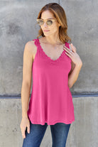 Basic Bae Full Size Lace Detail V-Neck Cutout Cami - Life's Fun Treasures