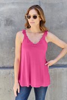 Basic Bae Full Size Lace Detail V-Neck Cutout Cami - Life's Fun Treasures