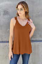 Basic Bae Full Size Lace Detail V-Neck Cutout Cami - Life's Fun Treasures