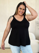Basic Bae Full Size Lace Detail V-Neck Cutout Cami - Life's Fun Treasures