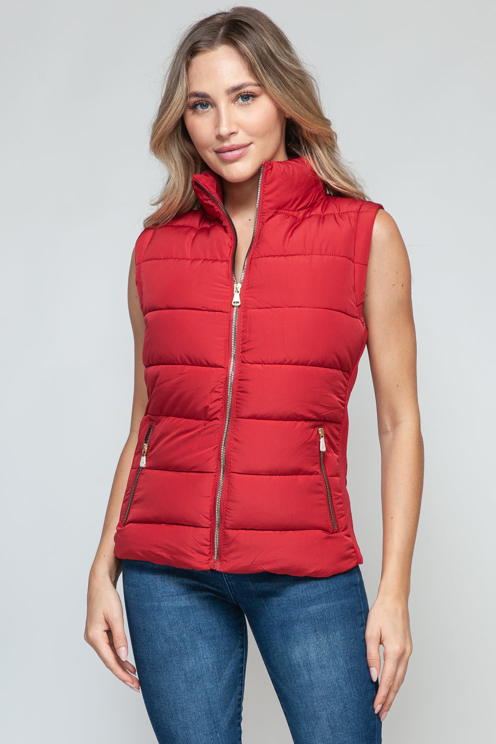 Snobbish Zip Up Turtleneck Vest with Pockets - Life's Fun Treasures